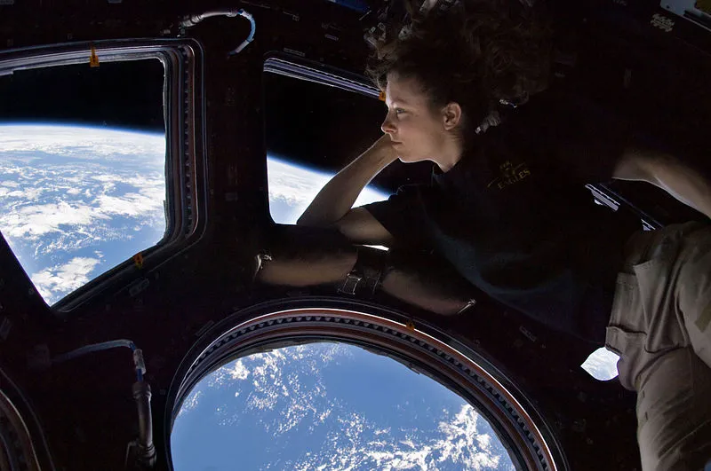 Astronaut Tracy Caldwell Dyson in the ISS' Cupola